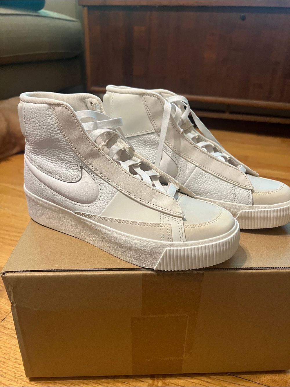 Nike Women's Mid-Top Leather Sneakers - Off-White